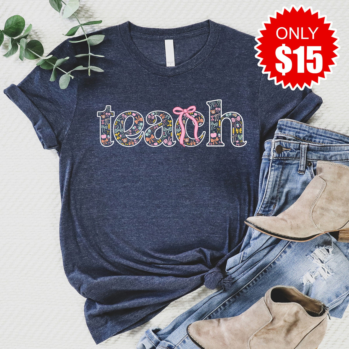 Teach Tee - Heather Navy - 15 product image 1