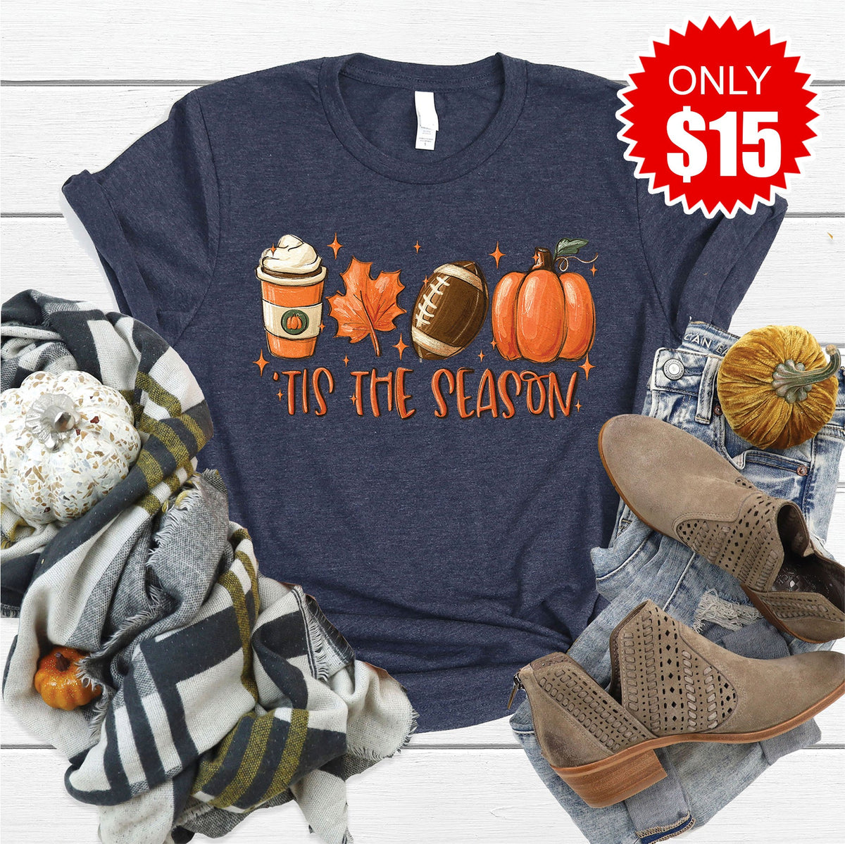 Tis The Season Tee - Heather Navy - 15 product image 1