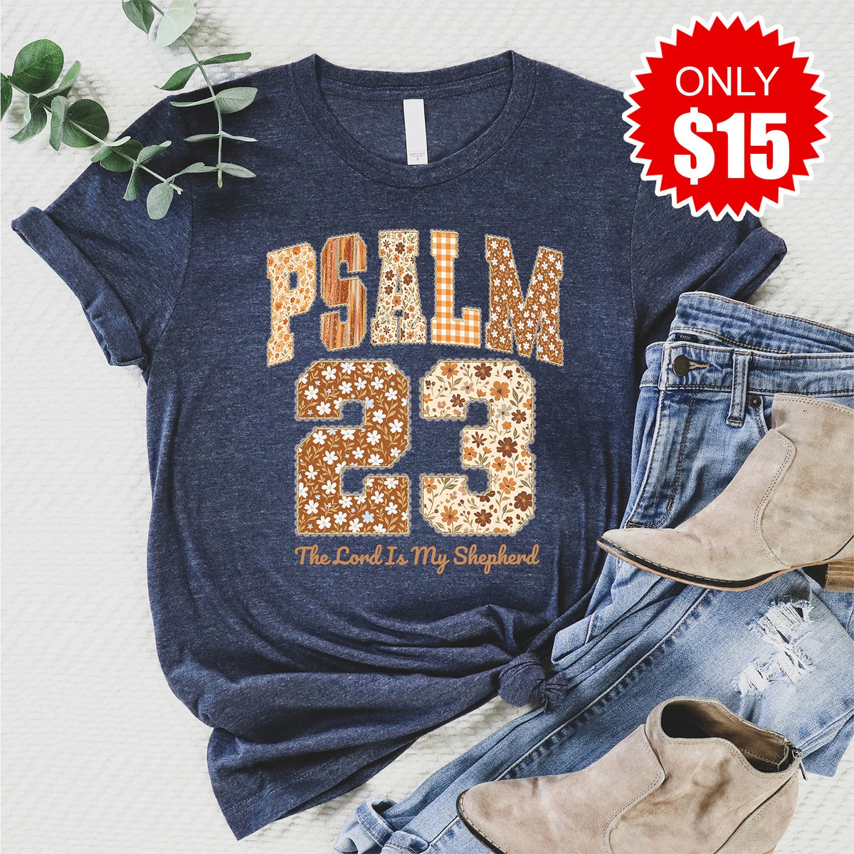 Psalm 23 Tee - Heather Navy - 15 product image 1