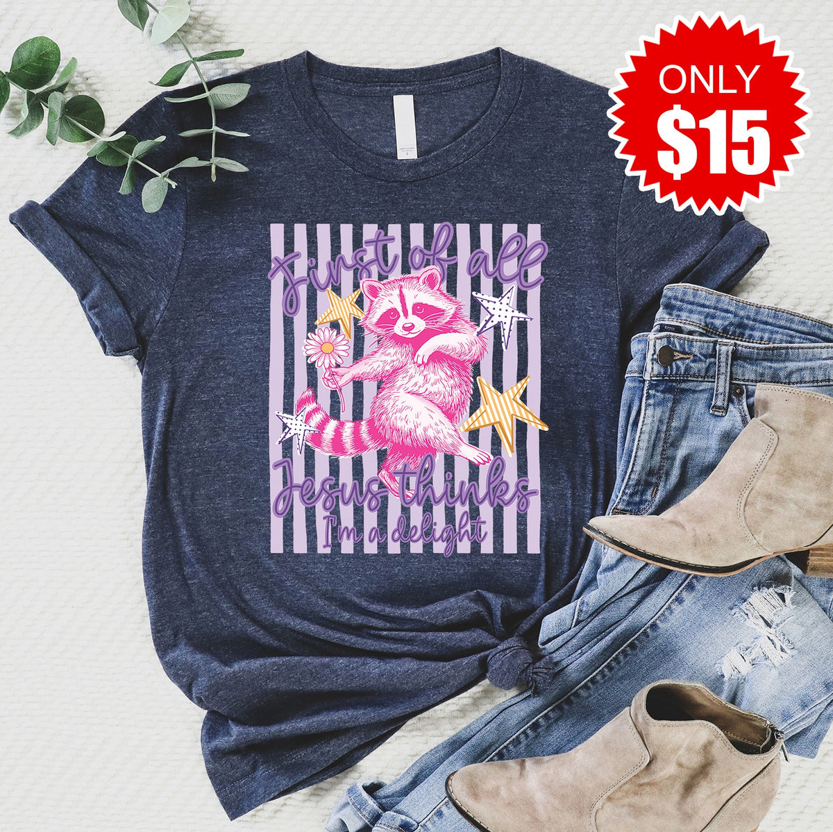 Jesus Thinks Im A Delight Tee - Heather Navy - 15 product image 1