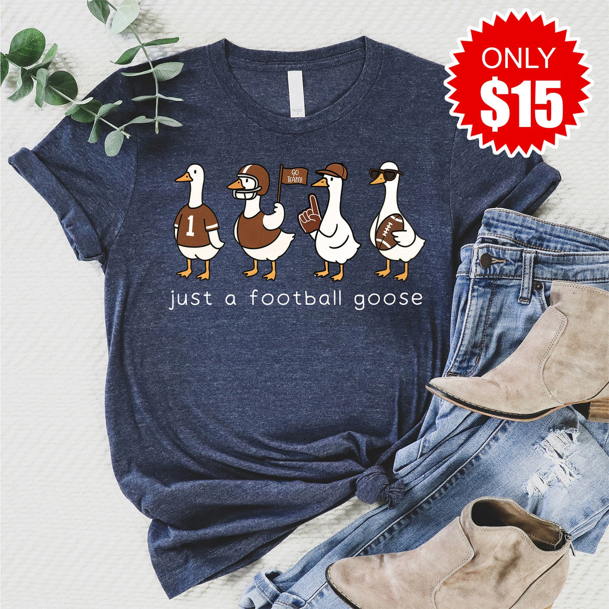 Football Goose Tee - Heather Navy - 15 product image 1