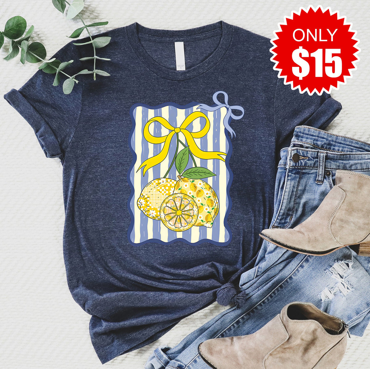 Summer Lemons Tee - Heather Navy - 15 product image 1