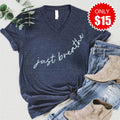 Just Breathe V-Neck - Heather Navy - 15