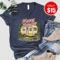 Happy Camper V-Neck - Heather Navy - 15
