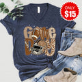 Game Day Leopard V-Neck - Heather Navy - 15