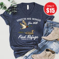 Under His Wings V-Neck - Heather Navy - 15