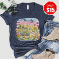 Jesus and Dirt Roads V-Neck - Heather Navy - 15