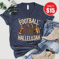 Football Hallelujah V-Neck - Heather Navy - 15