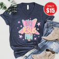 Big Jesus Fan V-Neck - Heather Navy - 15