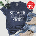 Stronger Than The Storm V-Neck - Heather Navy - 15