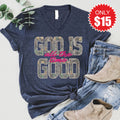God Is Good V-Neck - Heather Navy - 15