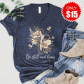Be Still and Know V-Neck - Heather Navy - 15