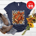 Football V-Neck - Heather Navy - 15