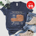 Normal Isn't Coming Back V-Neck - Heather Navy - 15