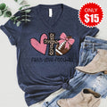 Faith Love Football V-Neck - Heather Navy - 15