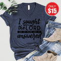 I Sought The Lord V-Neck - Heather Navy - 15