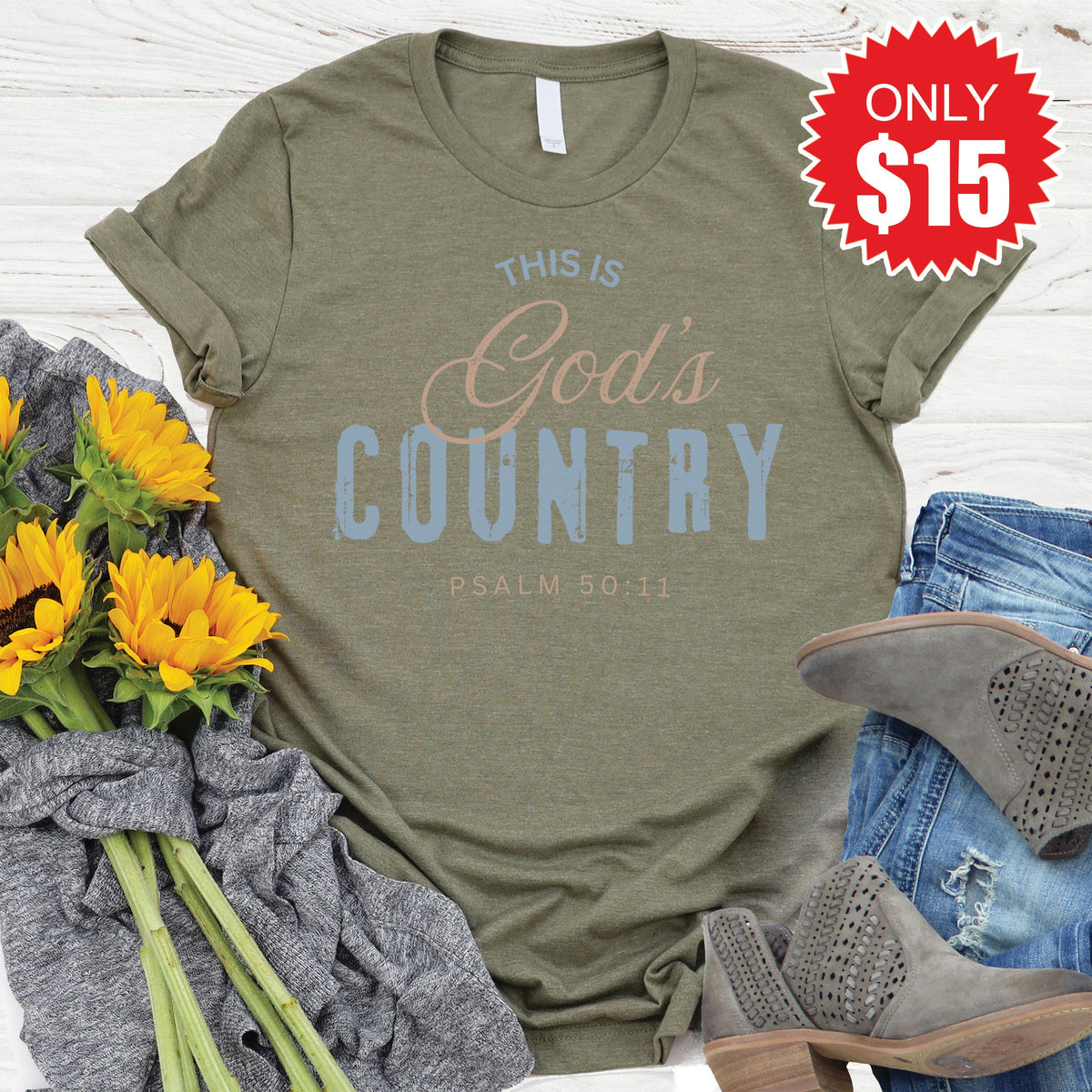 God's Country Tee - Heather Olive - 15 product image 1