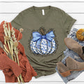 Blue Floral Pumpkin V-Neck product image 1