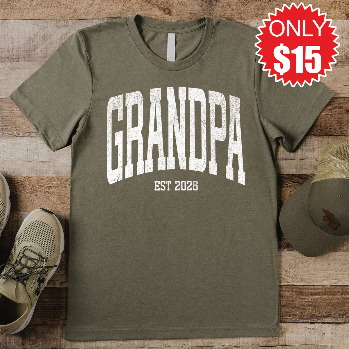Grandpa Tee - Heather Olive - 15 product image 1