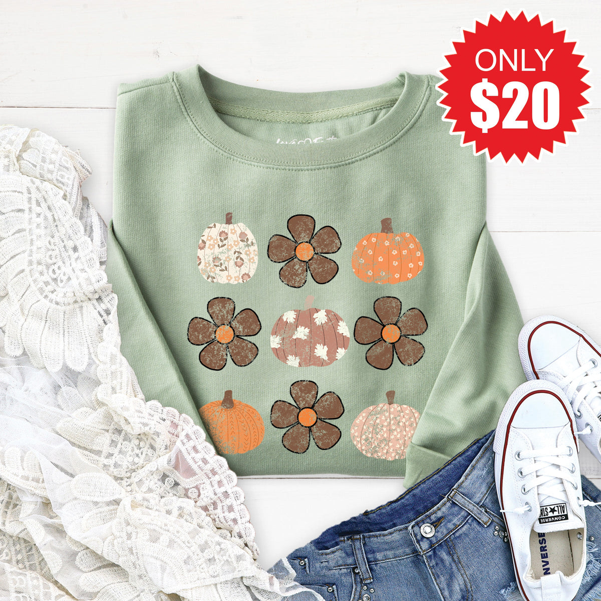Fall Sweatshirt - Heather Sage - 20 product image 1