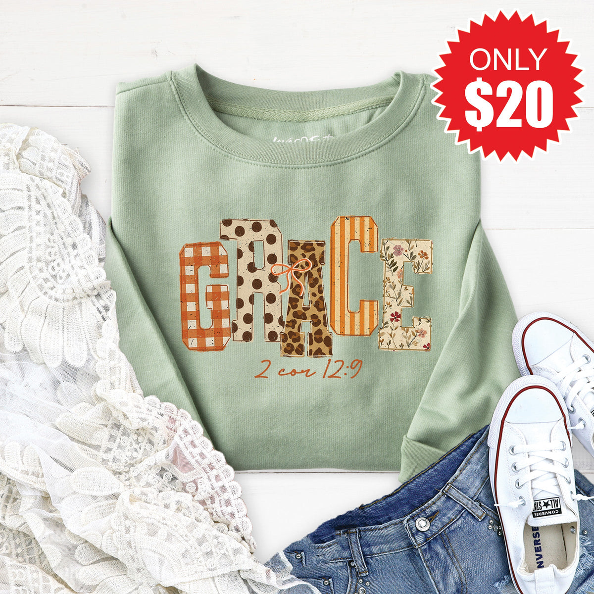 Grace Sweatshirt - Heather Sage - 20 product image 1