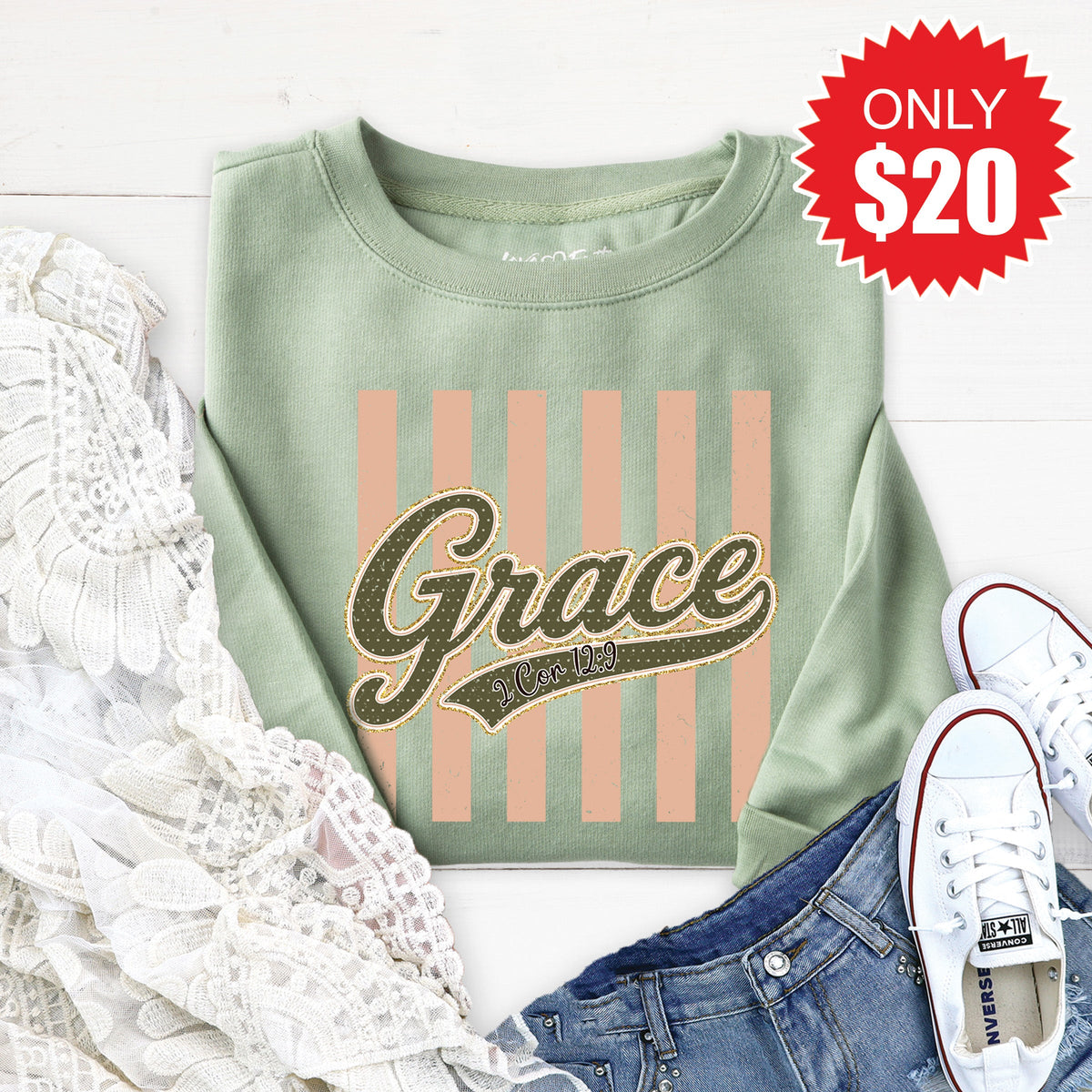 Grace Sweatshirt - Heather Sage - 20 product image 1