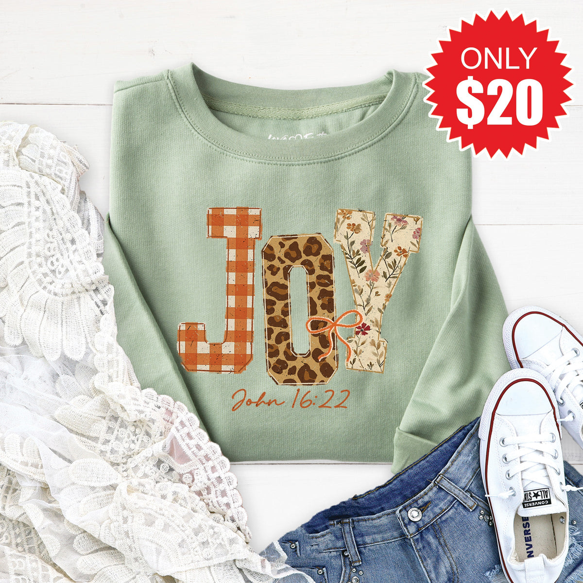 Joy Sweatshirt - Heather Sage - 20 product image 1