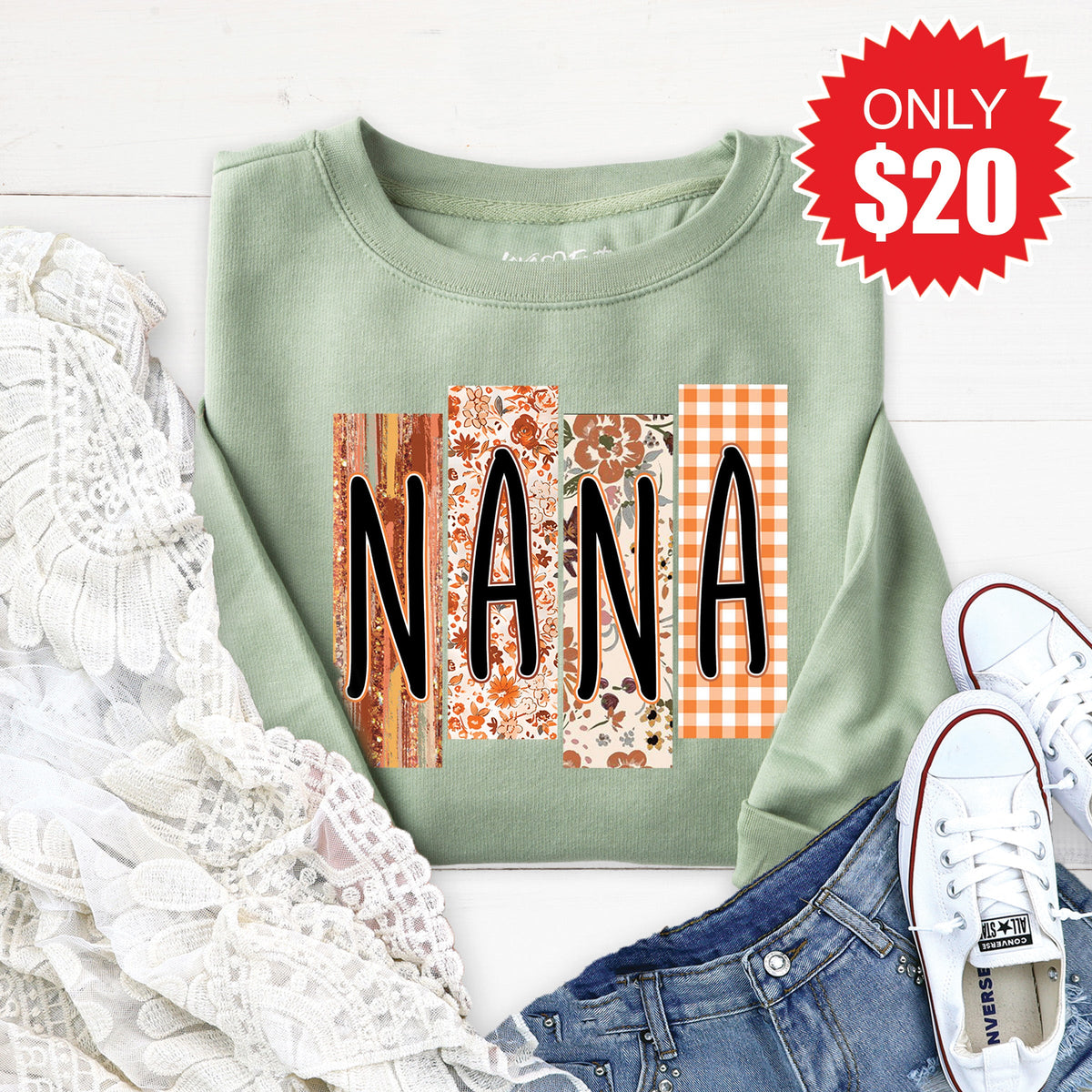 Nana Sweatshirt - Heather Sage - 20 product image 1