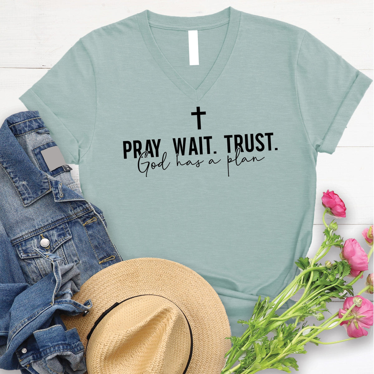 God Has A Plan V-Neck product image 1
