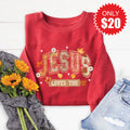Jesus Loves You Sweatshirt - Heather Scarlet - 20 product image 1