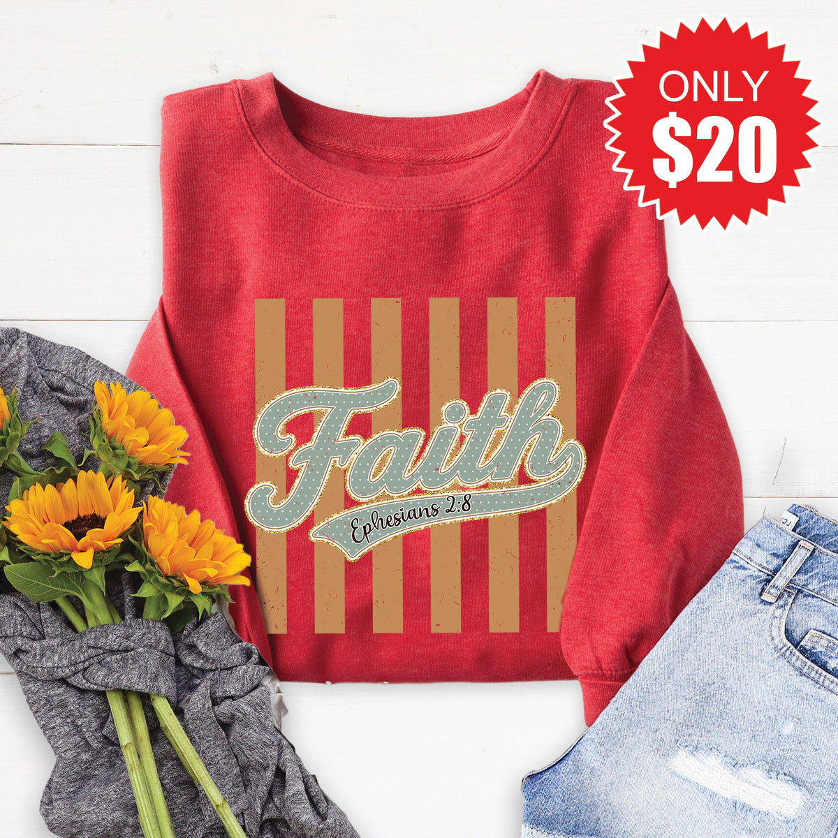 Faith Sweatshirt - Heather Scarlet - 20 product image 1