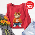Fall For Jesus Teddy Bear Sweatshirt - Heather Scarlet - 20 product image 1