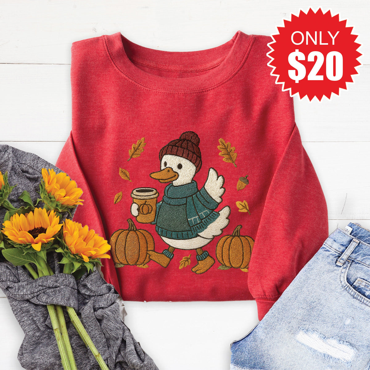 Bruh Its Fall Sweatshirt - Heather Scarlet - 20 product image 1