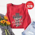 Saved Redeemed Forgiven Sweatshirt - Heather Scarlet - 20 product image 1