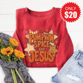 Pumpkin Spice and Jesus Sweatshirt - Heather Scarlet - 20 product image 1