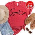 Smile Sign Tee - Heather Scarlet - 15 product image 1