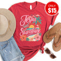 Jesus and Sunshine Tee - Heather Scarlet - 15 product image 1