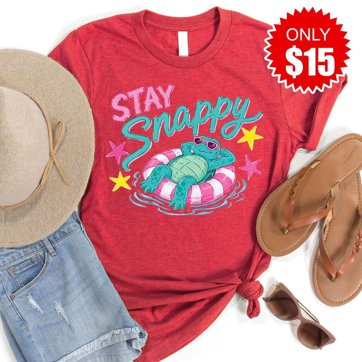 Stay Snappy Tee - Heather Scarlet - 15 product image 1
