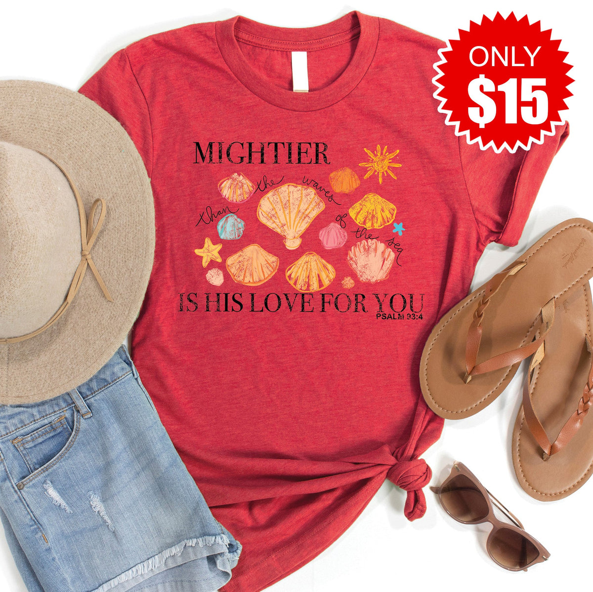 Mightier Tee - Heather Scarlet - 15 product image 1
