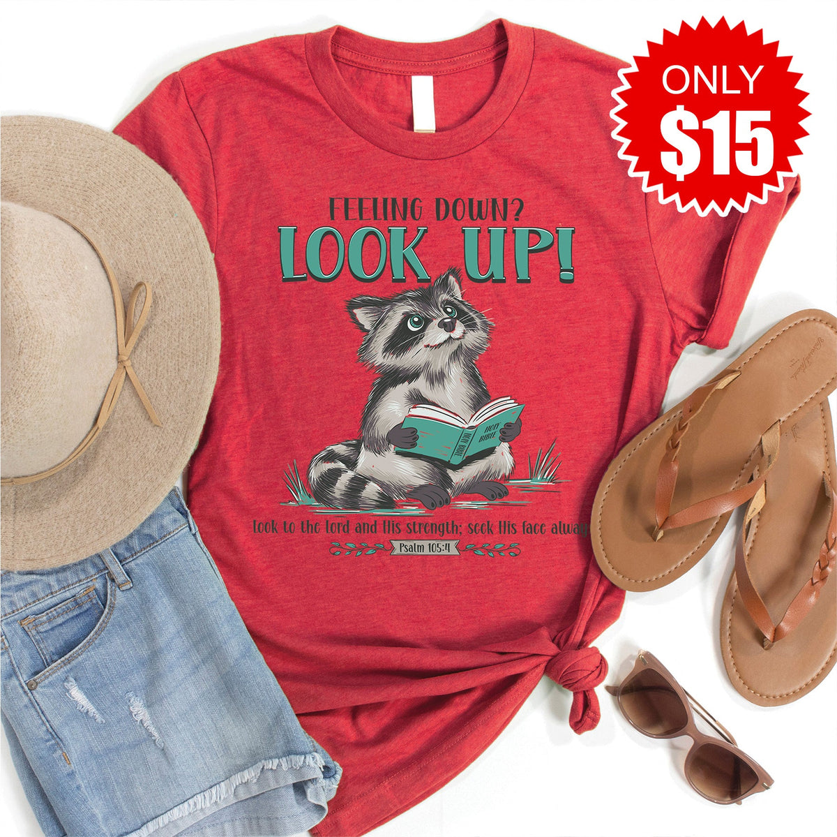 Look Up Tee - Heather Scarlet - 15 product image 1