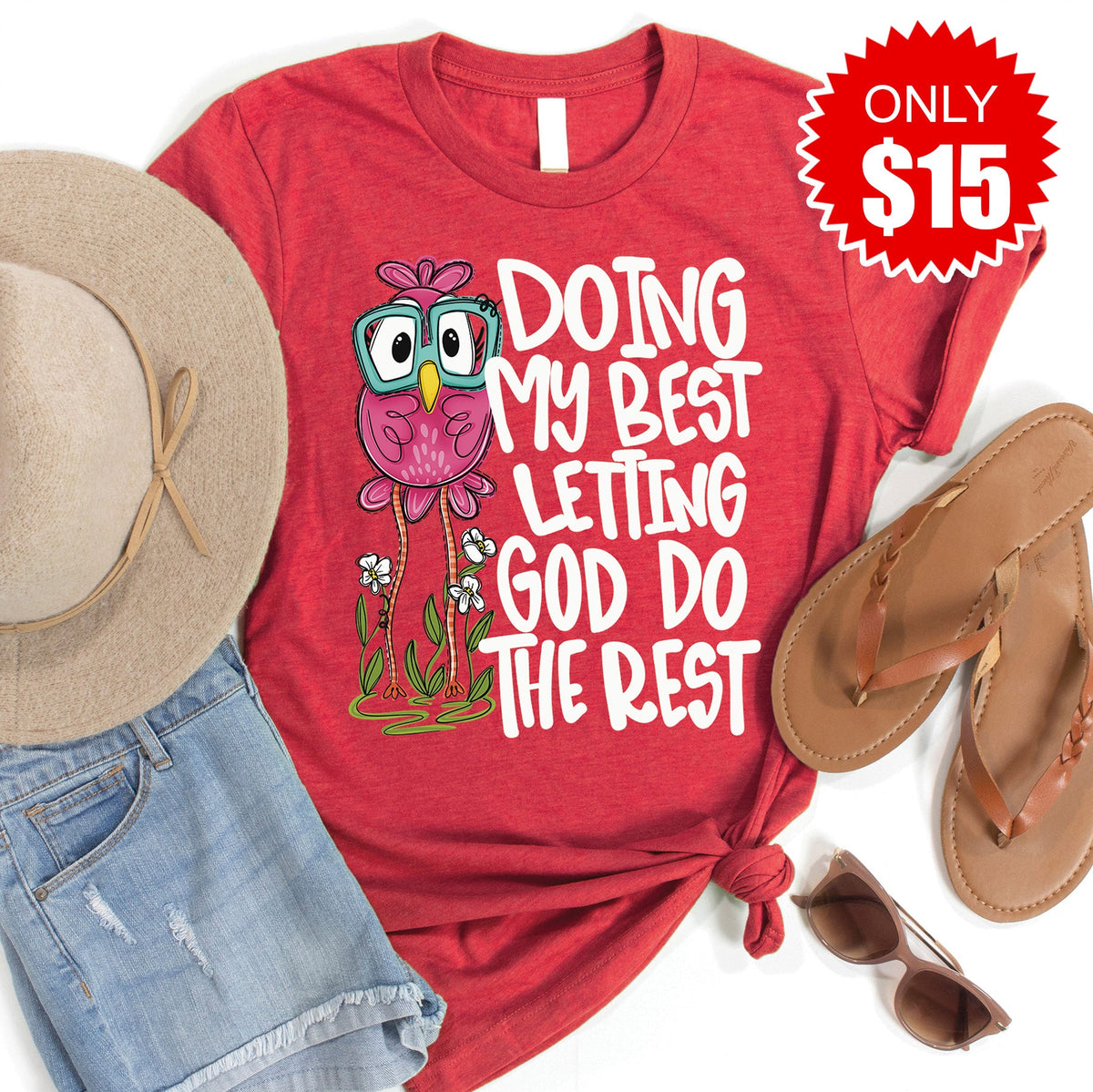 Doing My Best Tee - Heather Scarlet - 15 product image 1