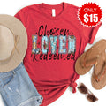 Chosen Loved Redeemed Tee - Heather Scarlet - 15 product image 1