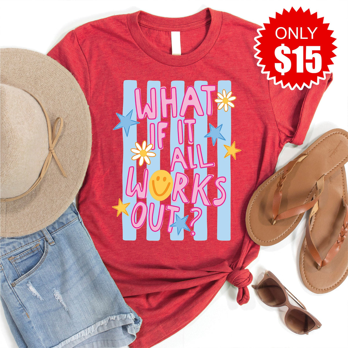 All Works Out Tee - Heather Scarlet - 15 product image 1