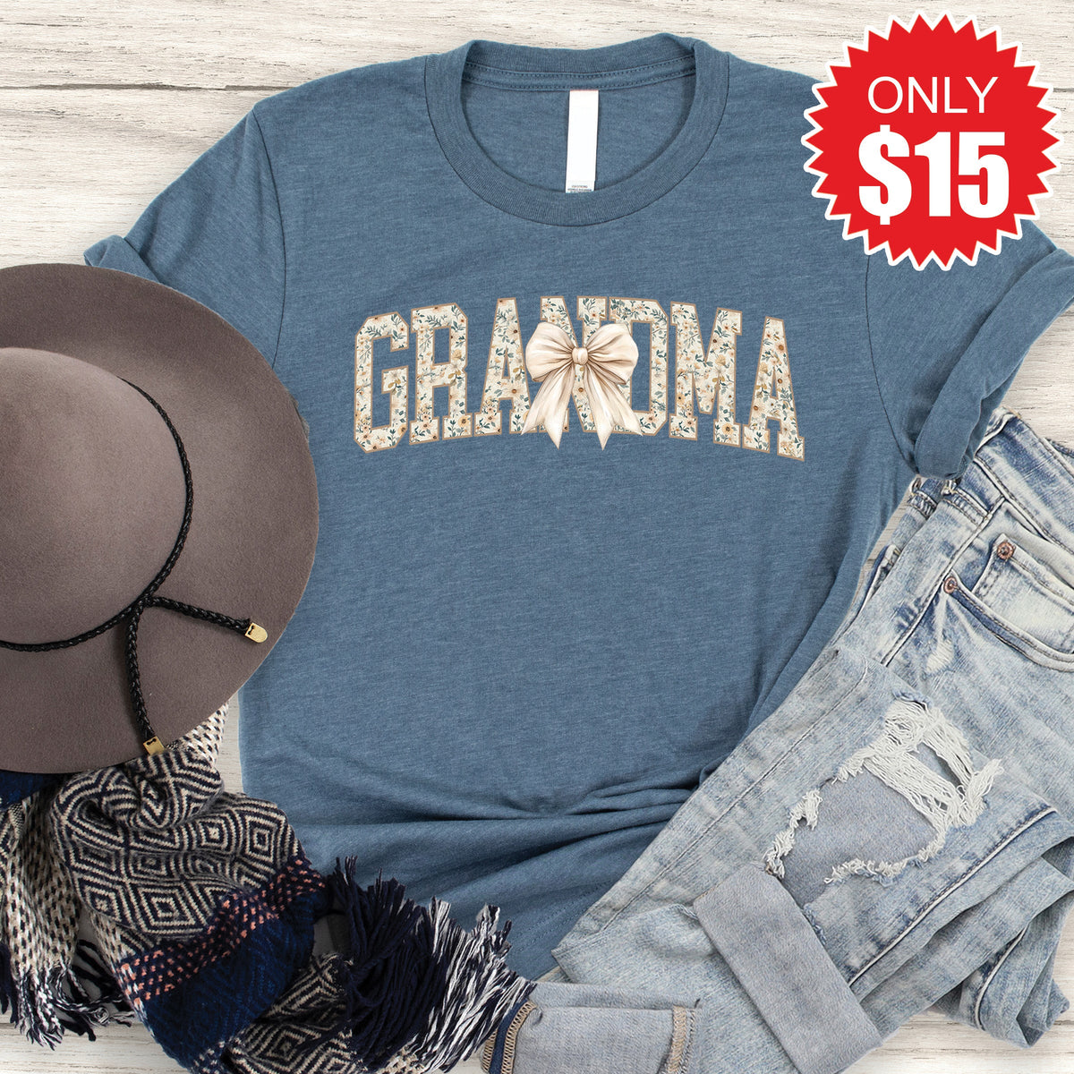 Grandma Tee - Heather Slate - 15 product image 1