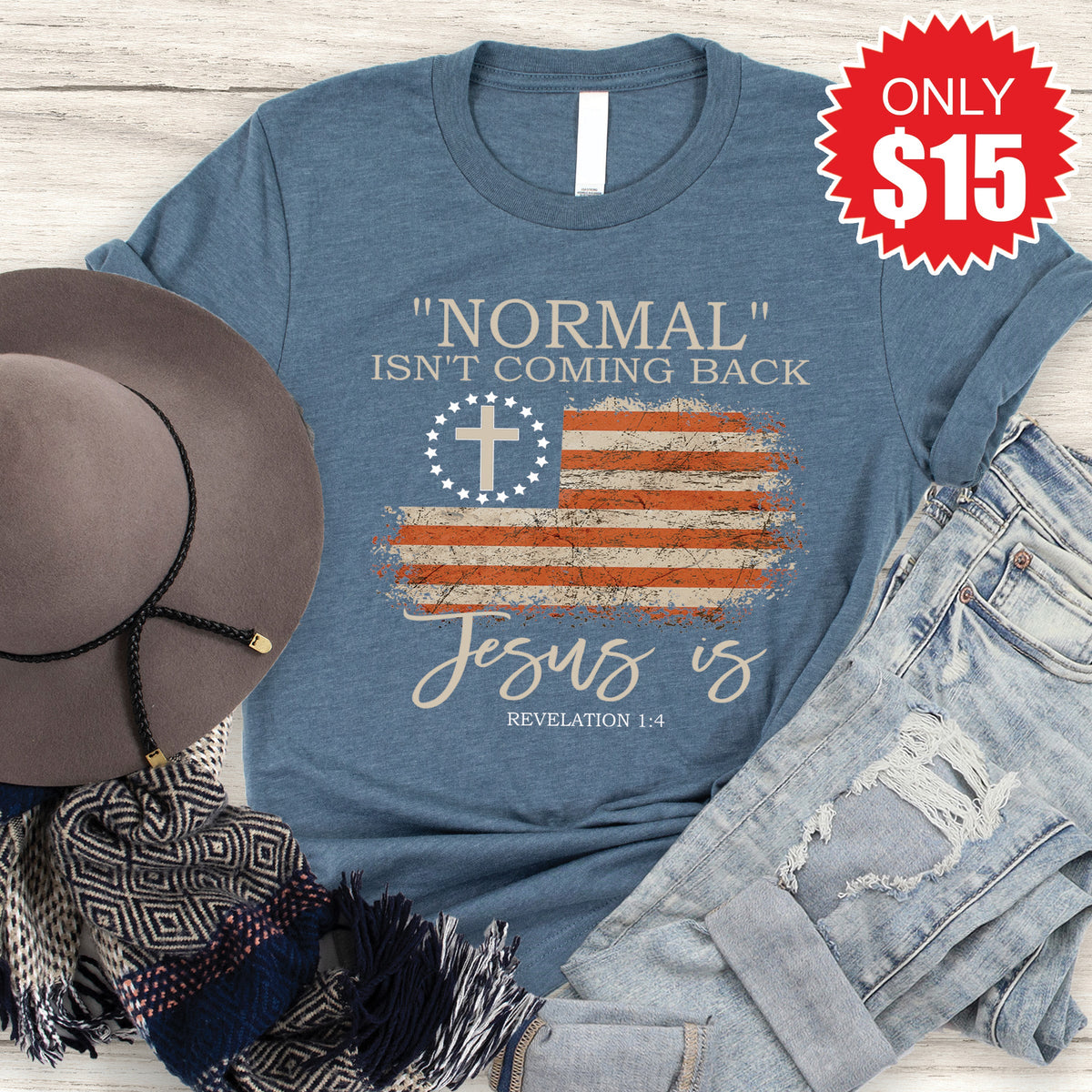 Normal Isn't Coming Back Tee - Heather Slate - 15 product image 1