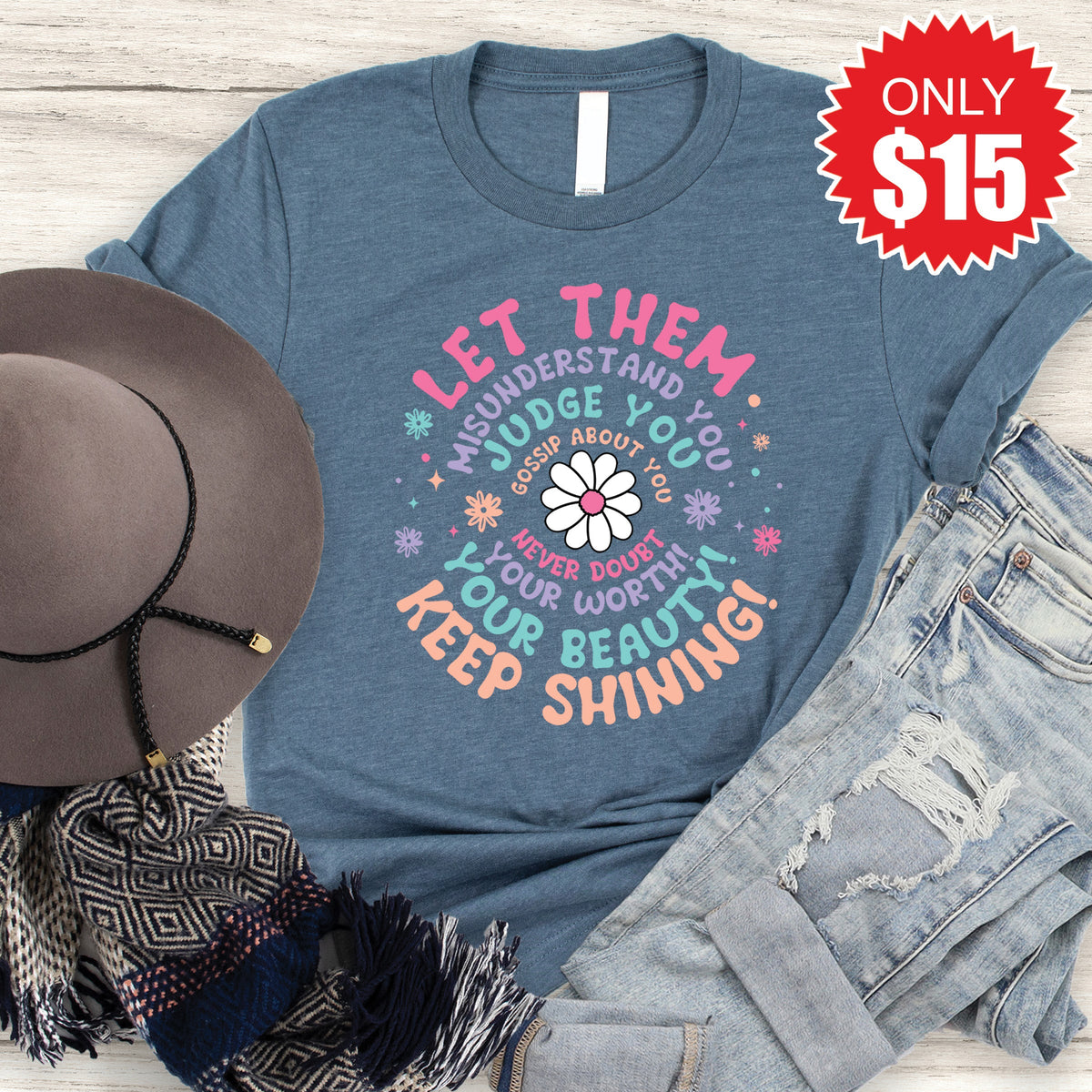 Let Them Tee - Heather Slate - 15 product image 1