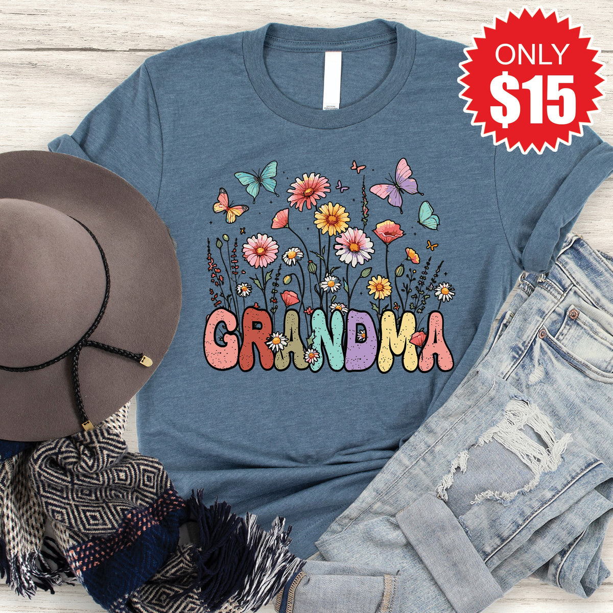 Grandma Tee - Heather Slate - 15 product image 1