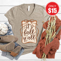 It's Fall Ya'll V-Neck - Heather Stone - 15