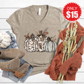 Pumpkin Trio V-Neck - Heather Stone - 15