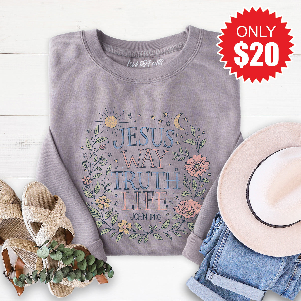 Way Truth Life Sweatshirt - Heather Storm - 20 product image 1
